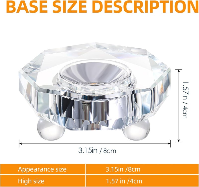 EUSTUMA LED Light Base Crystal Display Stand In A Variety of Colors,Lighted Up Stand Color Changing Small LED for 3D Glass Crystal Art,Holiday Party Decoration. (Octagonal flat) - Image 3